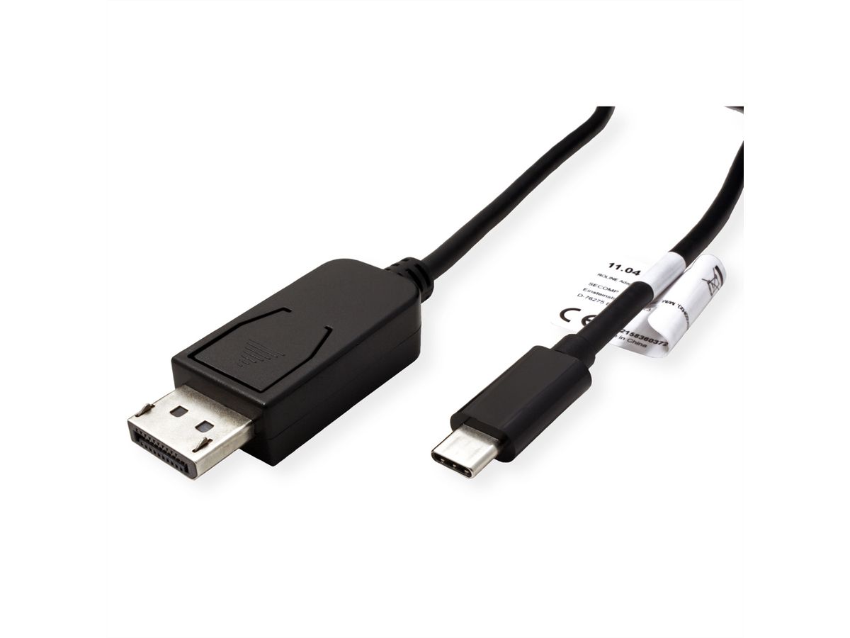 ROLINE USB Typ C - DisplayPort Adapterkabel, v1.4, ST/ST, 2 m