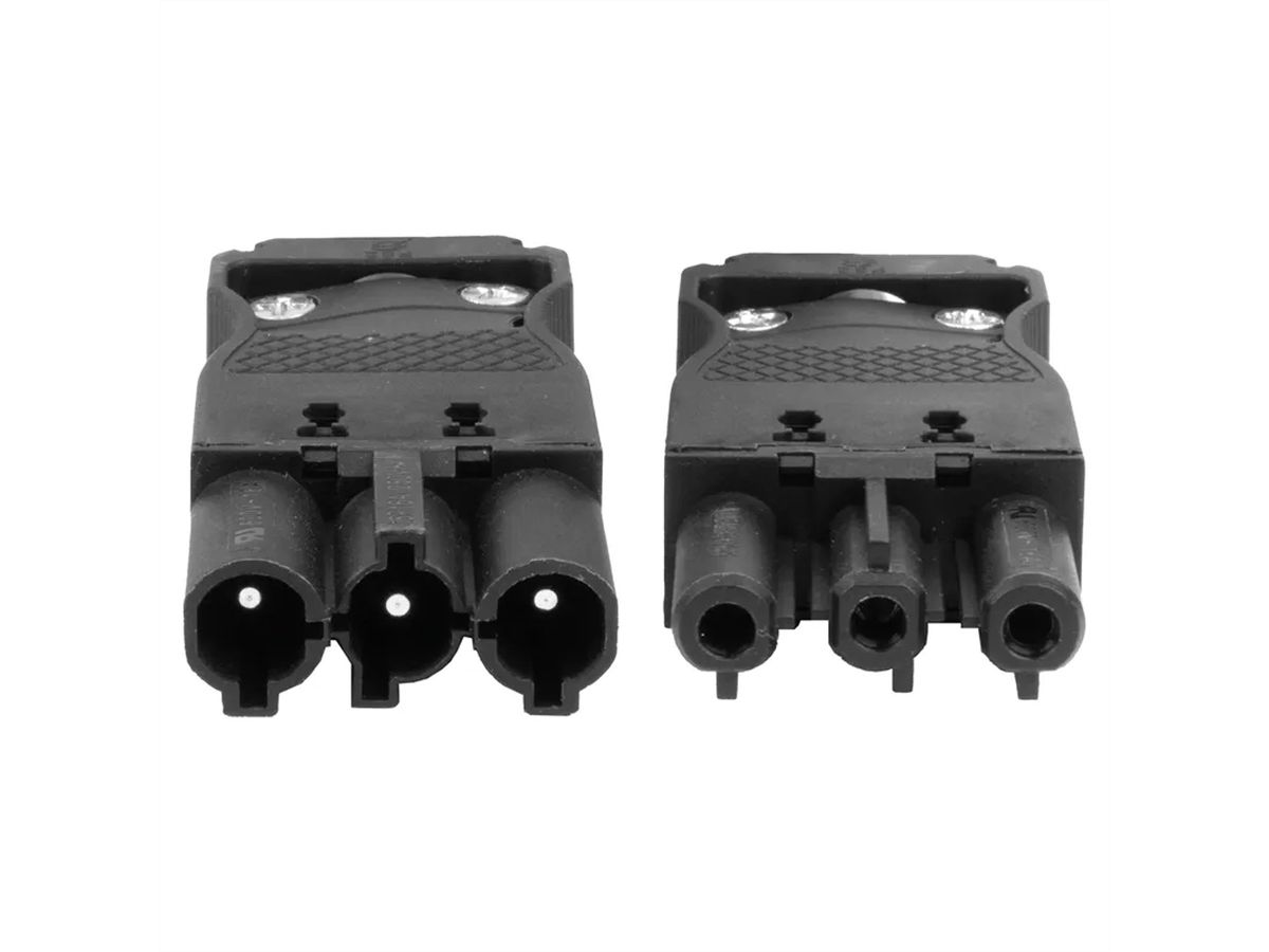 Steffen Verlängerungskabel Td, GST18i3-GST18i3, 0.5m schwarz