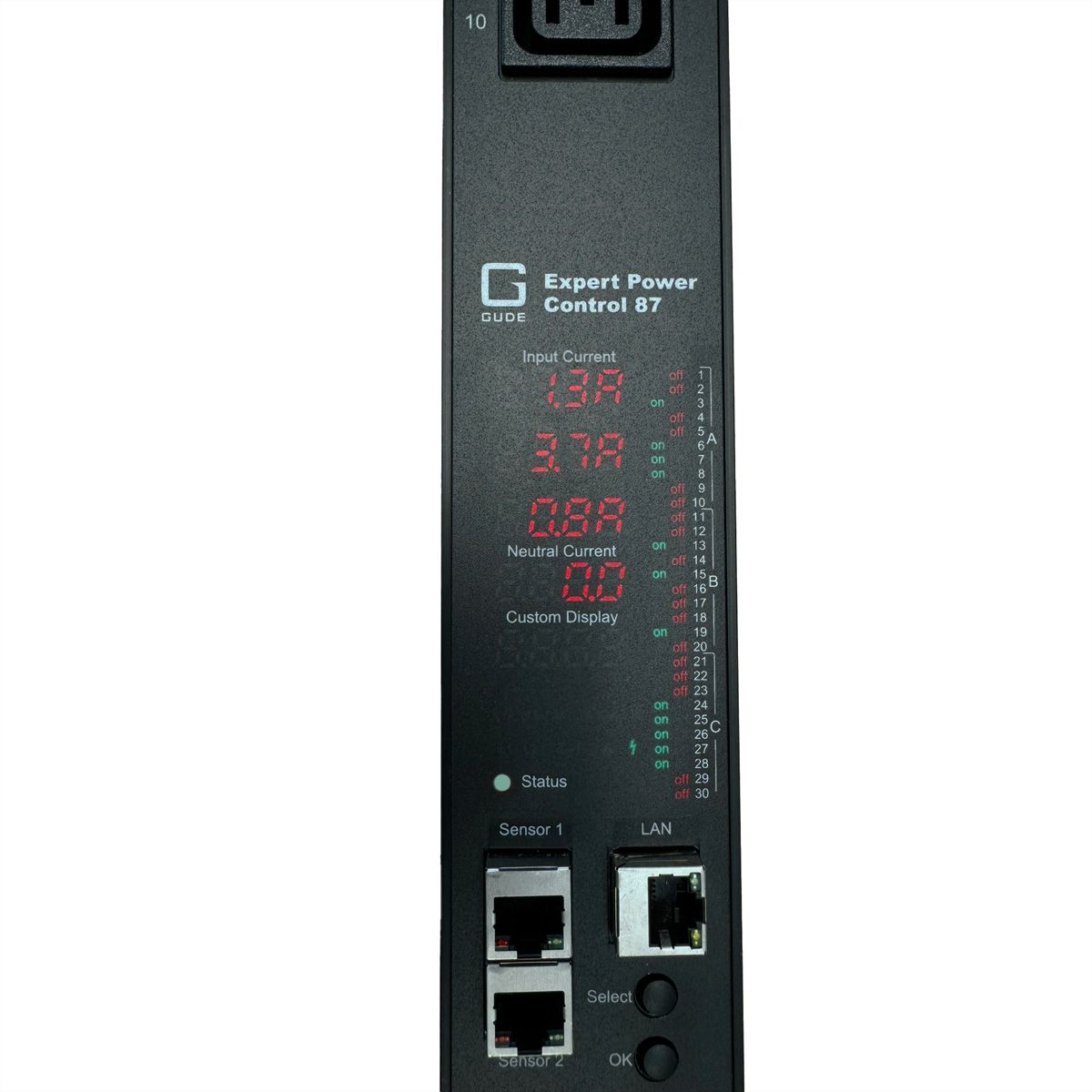 GUDE EPC 87-1310-18 30-fach switched & metered PDU, vertikaler Einbau 0HE, schwarz, 170 cm