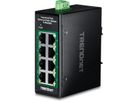 TRENDnet  TI-PELC80 Mini switch industriel rail DIN Fast Ethernet PoE+ à 8 ports
