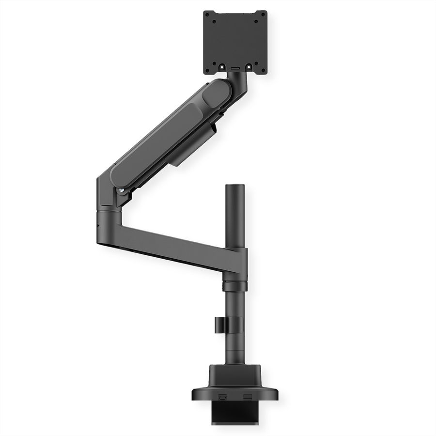 ROLINE LCD-Arm, Trägerstange, 4 Gelenke, Tischmontage, 24-57 Zoll, bis 27 kg, schwarz