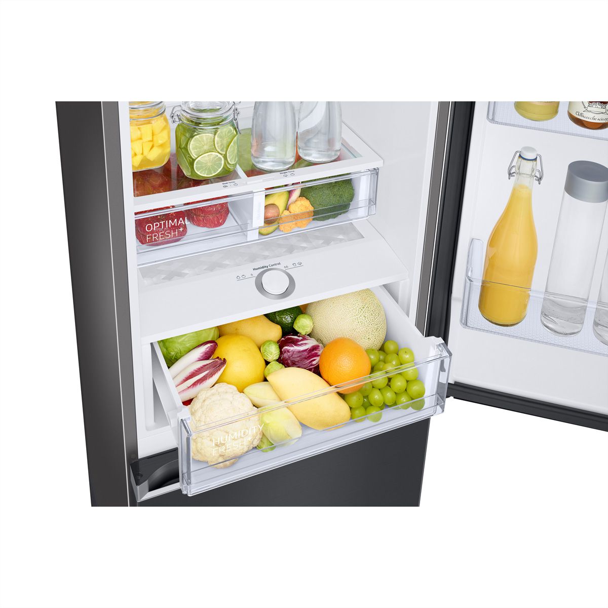 Samsung Kühl-Gefrierkombination RB7300 , 344l, C, WiFi, Anthrazit mit Griffmulde