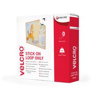 VELCRO® Bande 20mmx10m blanc, velours autocollants