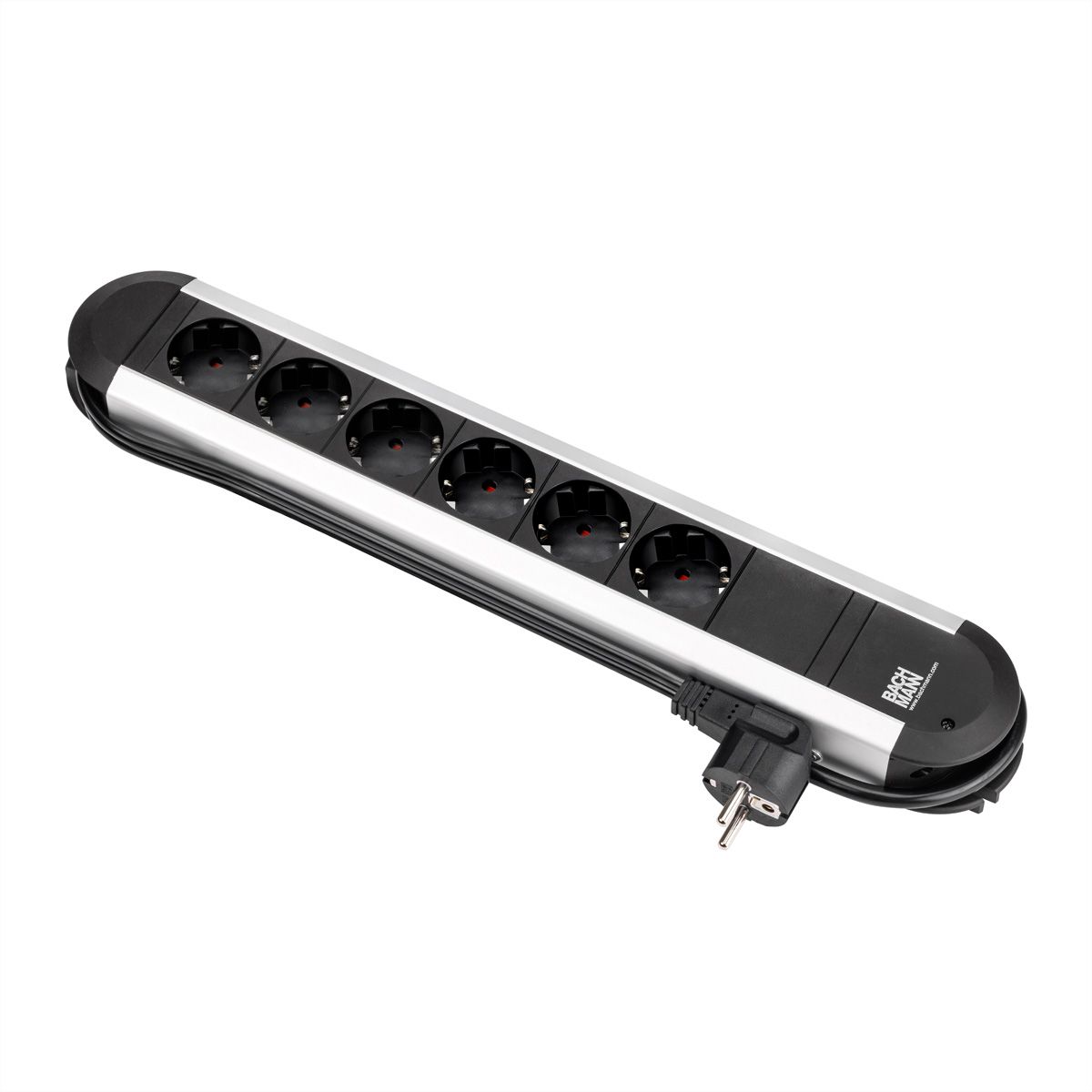 BACHMANN PRIMO Bâti de prises 6x contact de protection, aluminium, 1,75 m