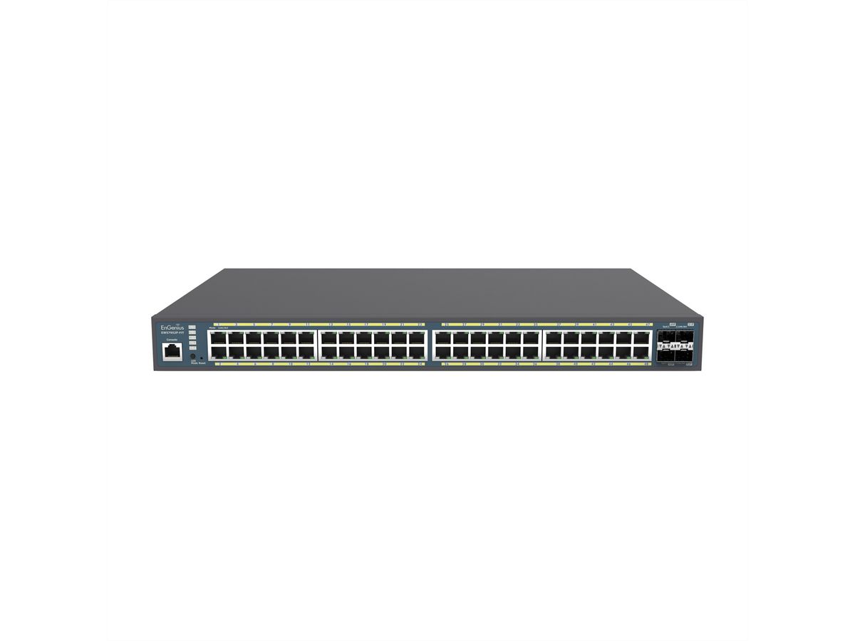 EnGenius EWS7952P-FIT 48-Port Gigabit PoE+ Switch, Administré, 410W avec 4 ports SFP