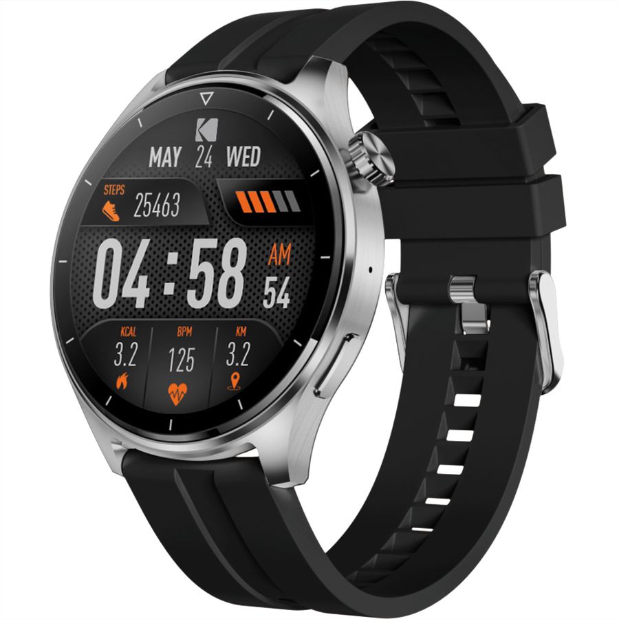 Kodak Smart Watch SW-7202, Silver case with Black band