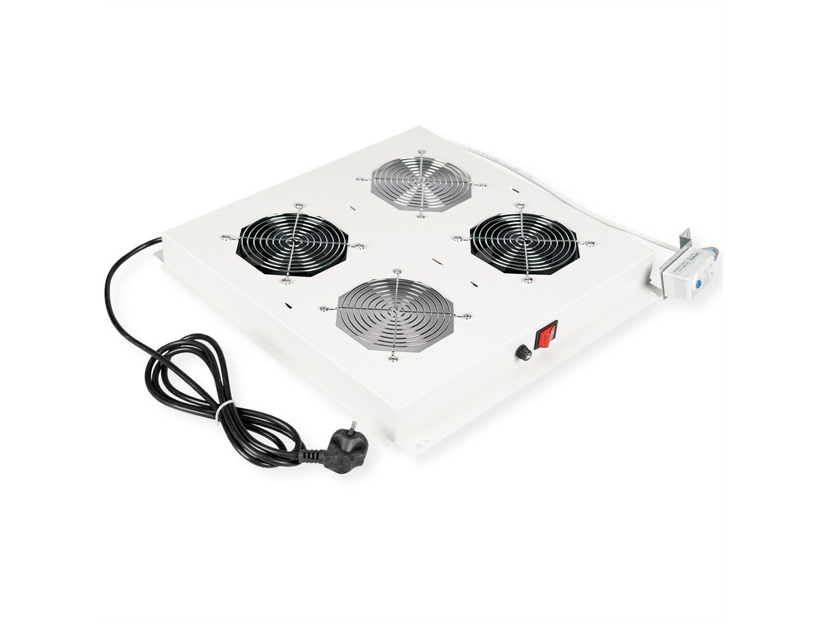 ROLINE 19-Zoll Dachlüftereinheit 2 Lüfter, Thermostat , grau
