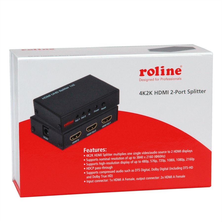 ROLINE 4K HDMI Video-Splitter, 2fach