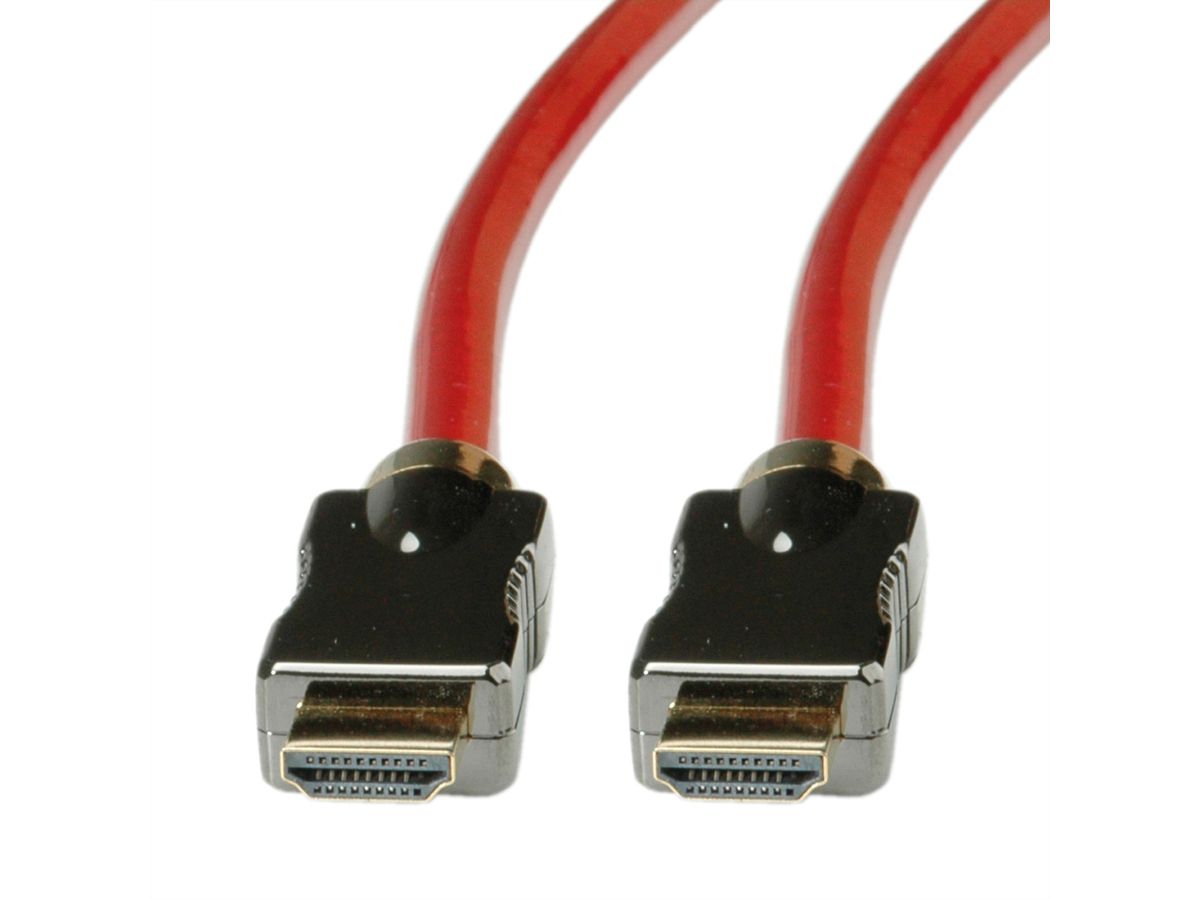 ROLINE 8K HDMI Ultra HD Kabel mit Ethernet, ST/ST, rot, 2 m