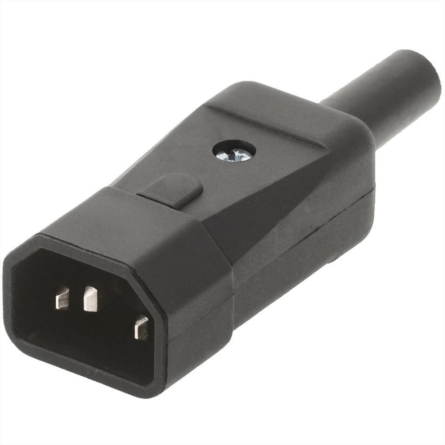 BACHMANN Kaltgerätestecker IEC320 C14 10A/250VAC, Schraubanschluß, schwarz