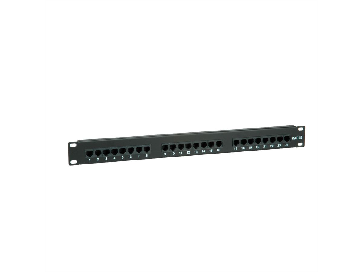 VALUE Kat.5e (Class D) 19"-Patchpanel, 24P, ungeschirmt, schwarz