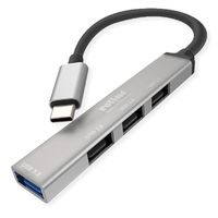 ROLINE Hub USB 3.2 Gen 1, 4 ports, câble de connexion type C