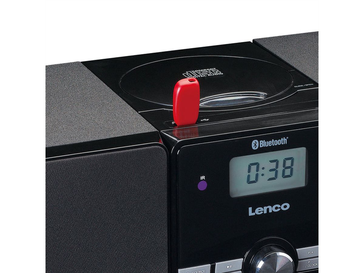 Lenco Hi-Fi Anlage MC-030BK schwarz, CD, MP3, BT, USB, RC