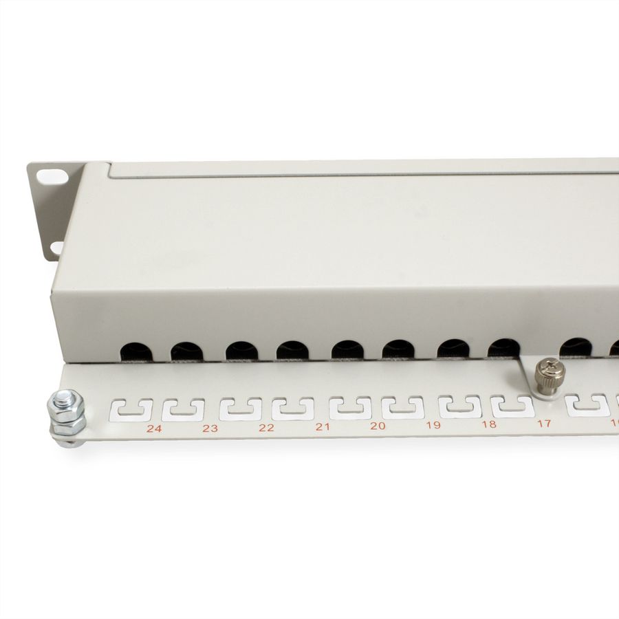 ROLINE Cat.6 (Class E) 19-Zoll-Patchpanel, 24P, geschirmt, grau