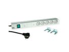 BACHMANN 19" 1UH 5xCEE7/3 1xinterrupteur 1xGVS-Plus 2,0m CEE7/7