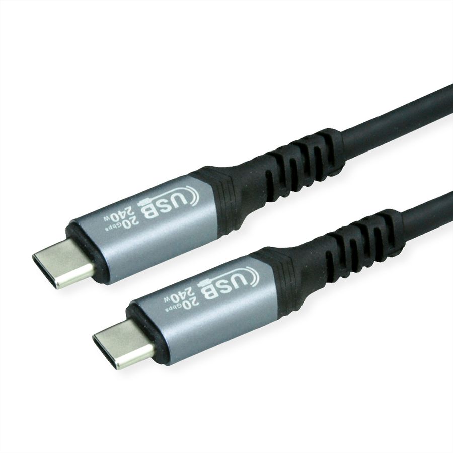 VALUE Câble USB4 Gen2x2, C–C, M/M, 4K UHD-1, 20Gbit/s, 240W, noir, 2 m