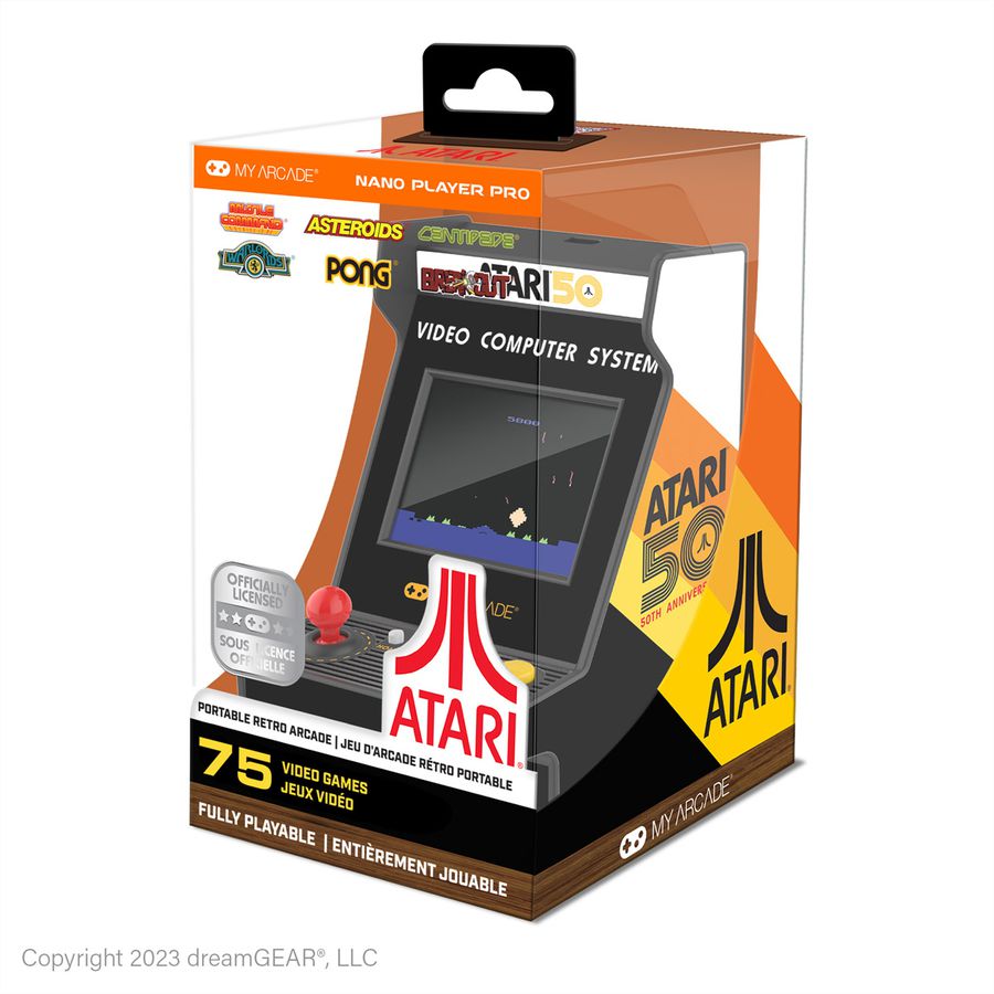 My Arcade Atari Nano Player Pro, Mini-Arcade, 75 Spiele, 2.4" Display