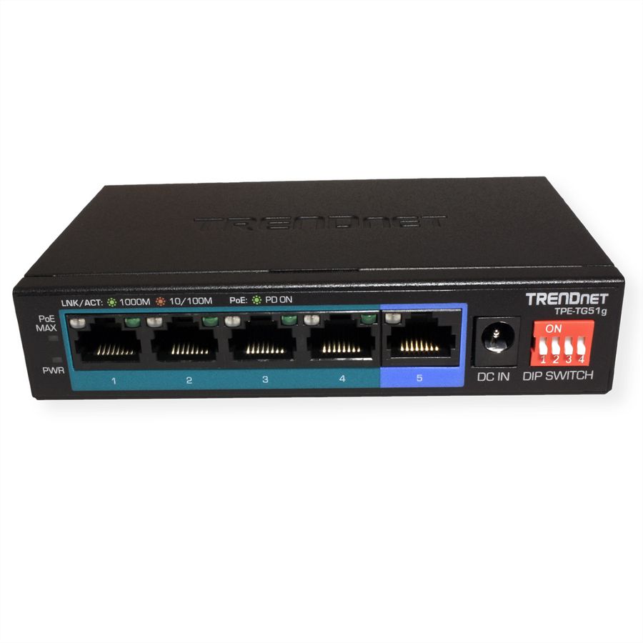 TRENDnet TPE-TG51G Switch PoE+ Gigabit à 5 ports