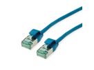 ROLINE RM Cordon DataCenter U/FTP Cat.6A (Classe EA), slim, bleu, 0,15 m