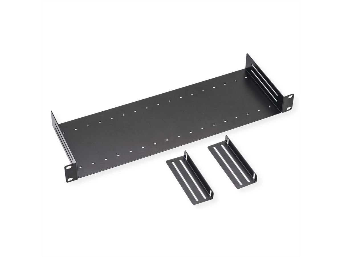 VALUE 19-Zoll-Fachboden mit 2 verstellbaren Teilern, 1 HE, schwarz