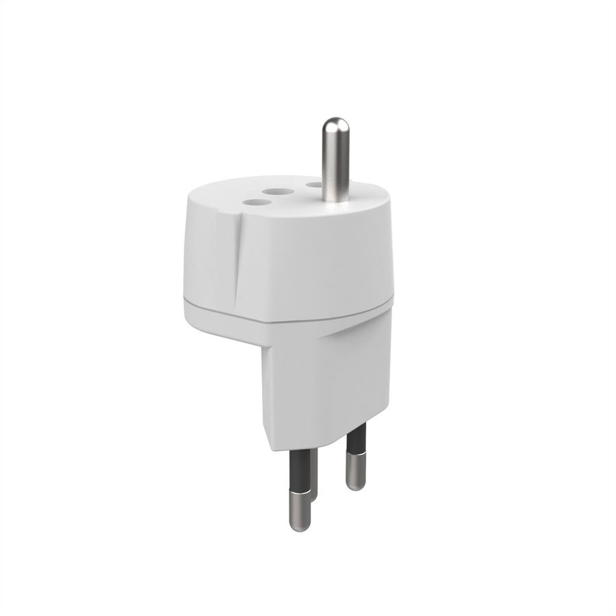 Adaptateur fixe D, prise de sécurité/CH, 3 pôles, T12, blanc, Bulk