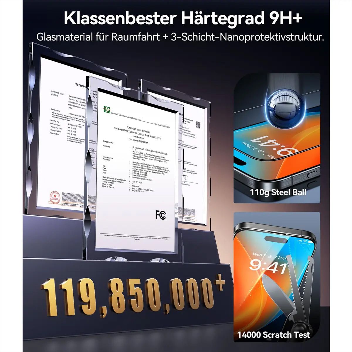 Torras Displayschutz Install Master, iPhone 16 Pro Max, transparent