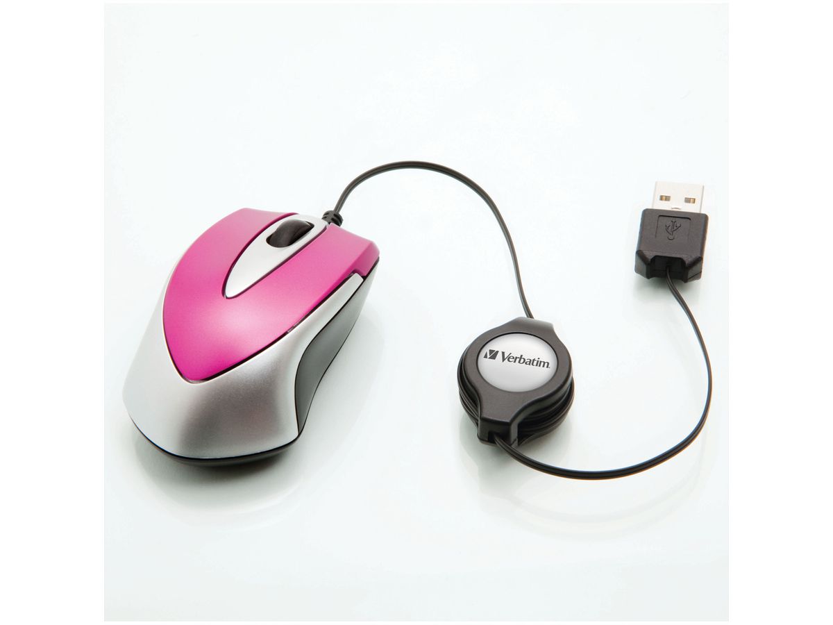 Verbatim Go Mini Travel Mouse Pink