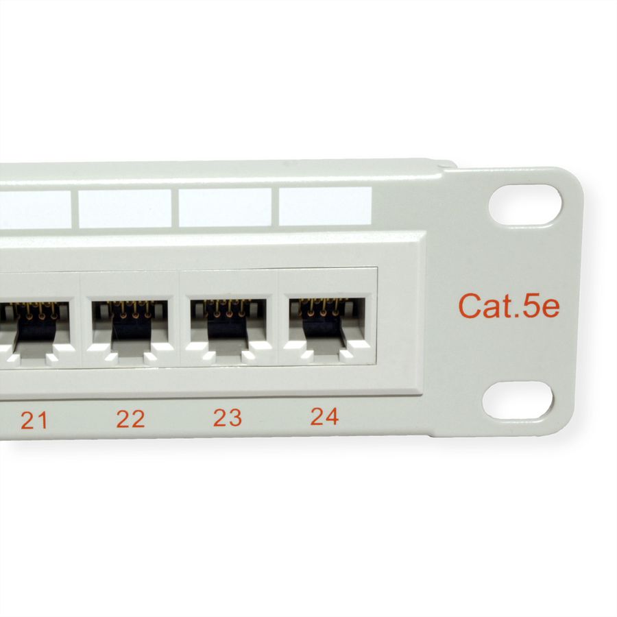 ROLINE Cat.5e (Class D) 19-Zoll-Patchpanel, 24 Ports, UTP, grau