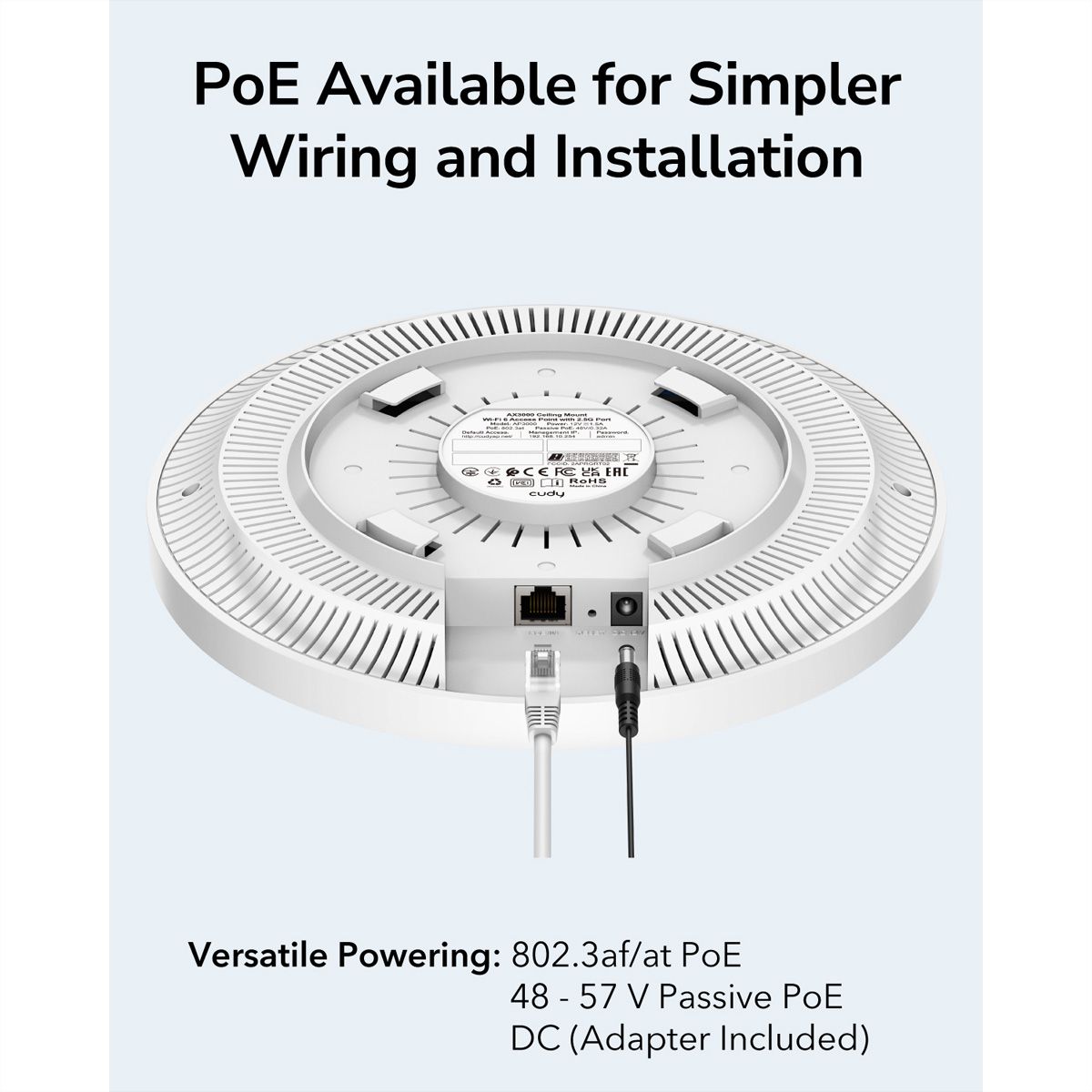 CUDY AP3000 AX3000 Point d'accès WiFi 6, 2,5G