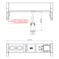 BACHMANN DESK2 2xCH 1xUSB A/C 22W 1xCM, 0,2m GST18 INOX Schweiz