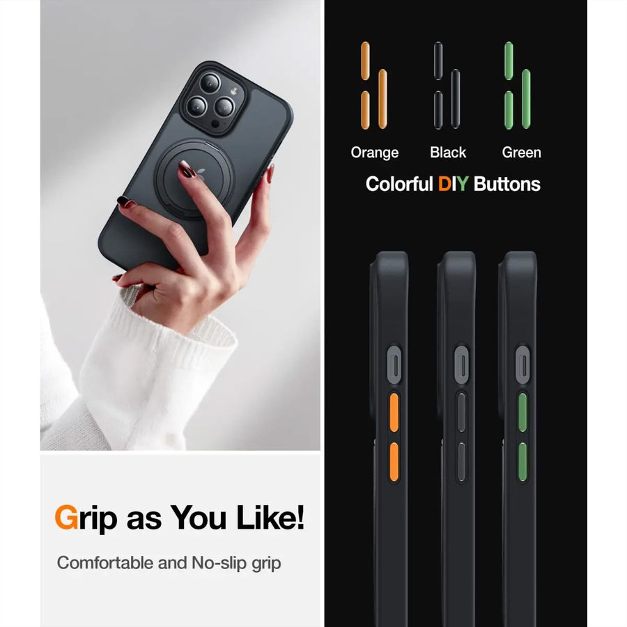 Torras UPRO Ostand Pro Case, iPhone 14 Pro, MagSafe, noir