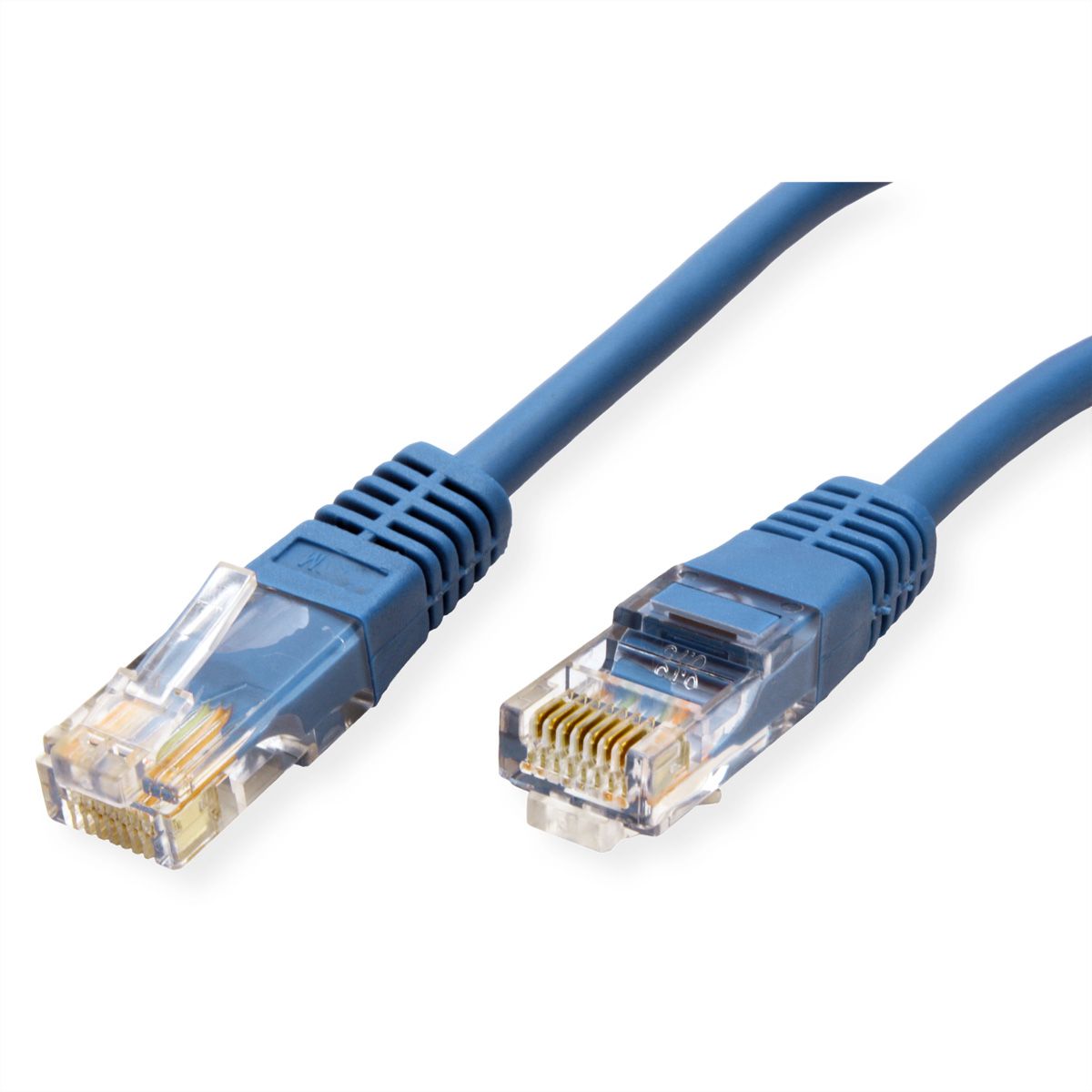 Cordon ROLINE Cat.5e (Classe D) UTP confectionné, PoE, bleu, 0,5 m