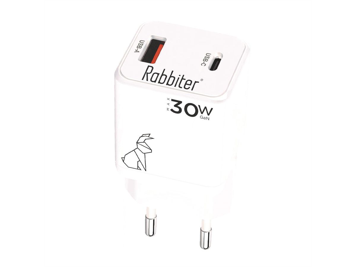 Rabbiter Power 30W Mini Dual-Charger A+C, 20 Stück