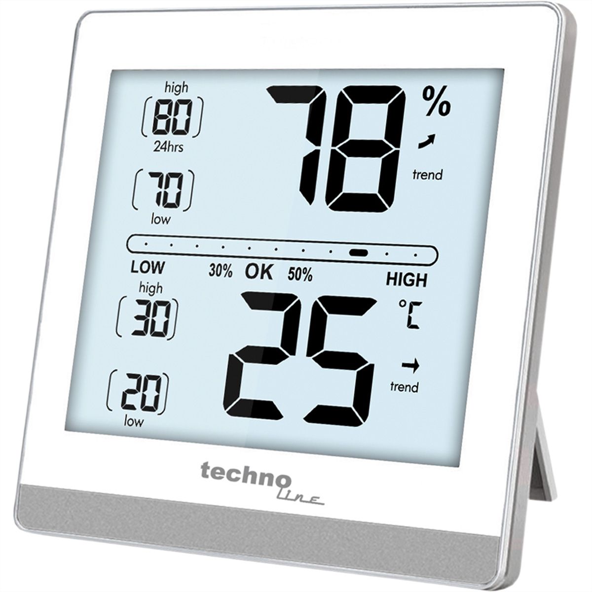 Technoline Station de Climatisation WS9470 blanc Indicateur de température intérieure, indicateur d'humidité intérieure, indicateur de température extérieure, indicateur de température intérieure, indicateur de température extérieure