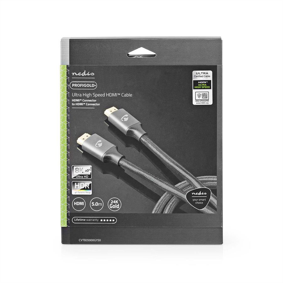 Nedis 8K HDMI Ultra HD Kabel, ST/ST, grau, 5m