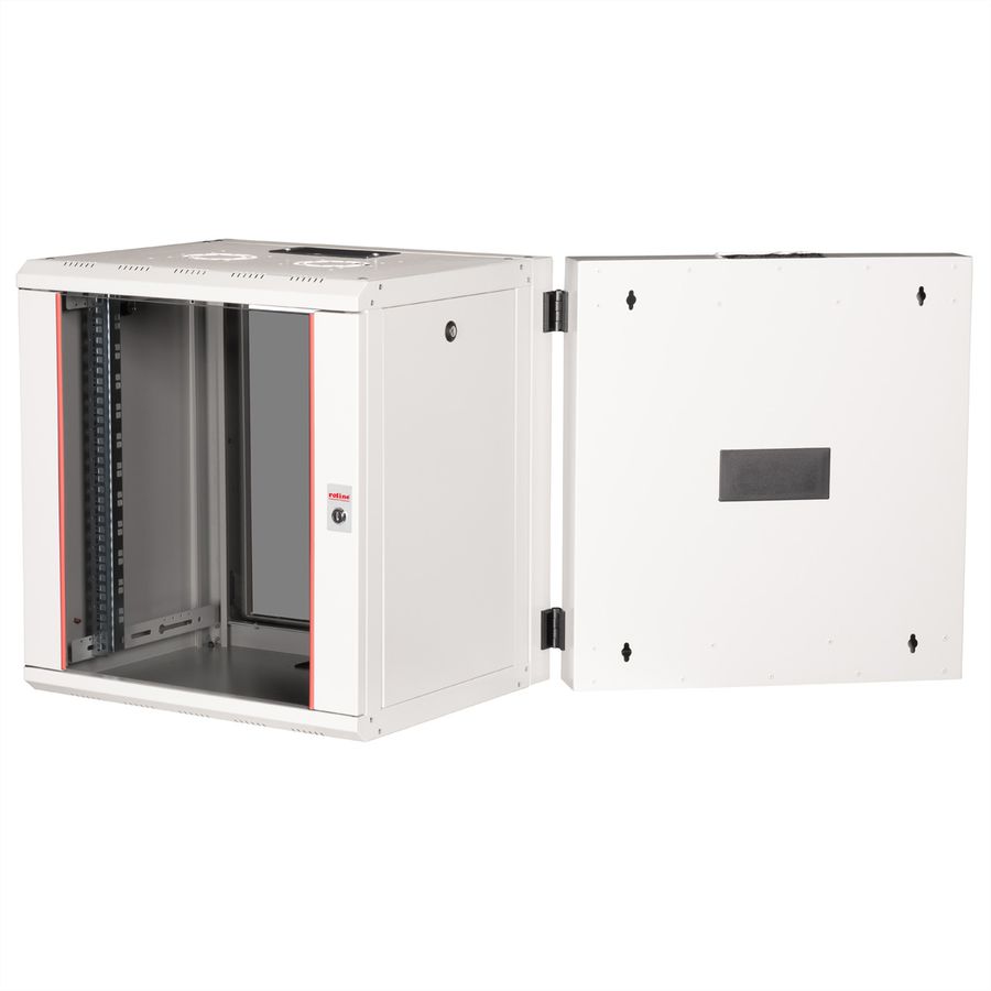 ROLINE 19-Zoll Wandgehäuse Pro 12 HE, 600x600 BxT zweiteilig schwenkbar grau