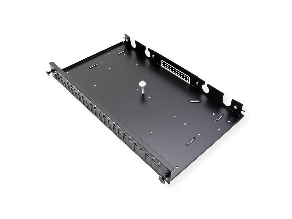 VALUE 19-Zoll-Spleißbox leer 1 HE, 24x SC DX / LC 4-fach, ausziehbar