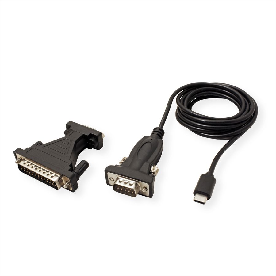 VALUE Convertisseur USB / Série, Type C - RS232, noir, 1,8 m