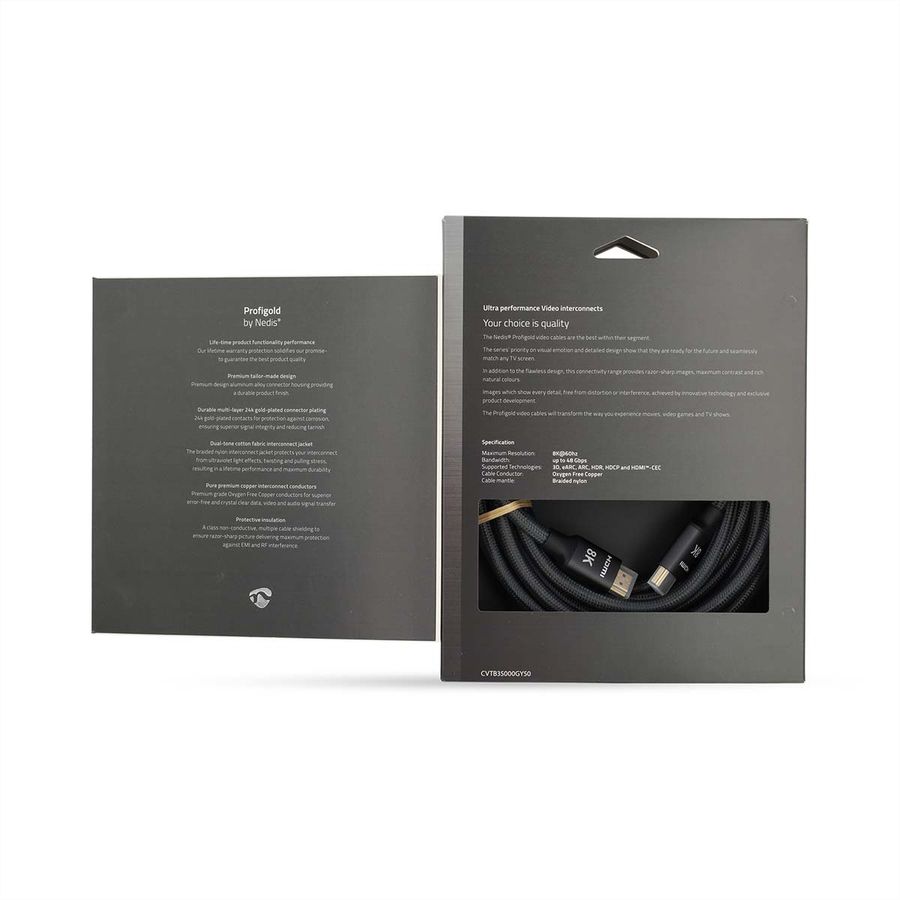 Nedis 8K HDMI Ultra HD Kabel, ST/ST, grau, 5m