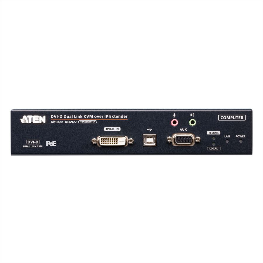 ATEN KE6922T Émetteur KVM 2K DVI-D Dual Link sur IP avec double SFP et PoE