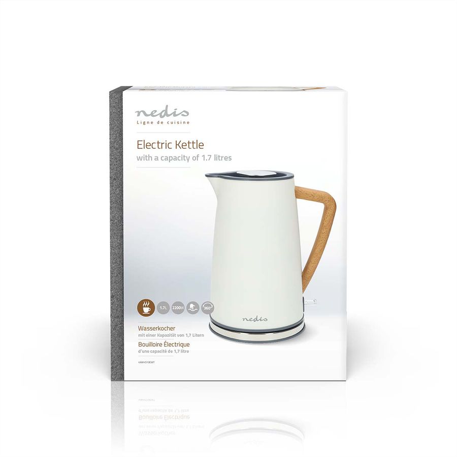 Bouilloire Nedis 1,7 l, blanc, Soft Touch, Strix