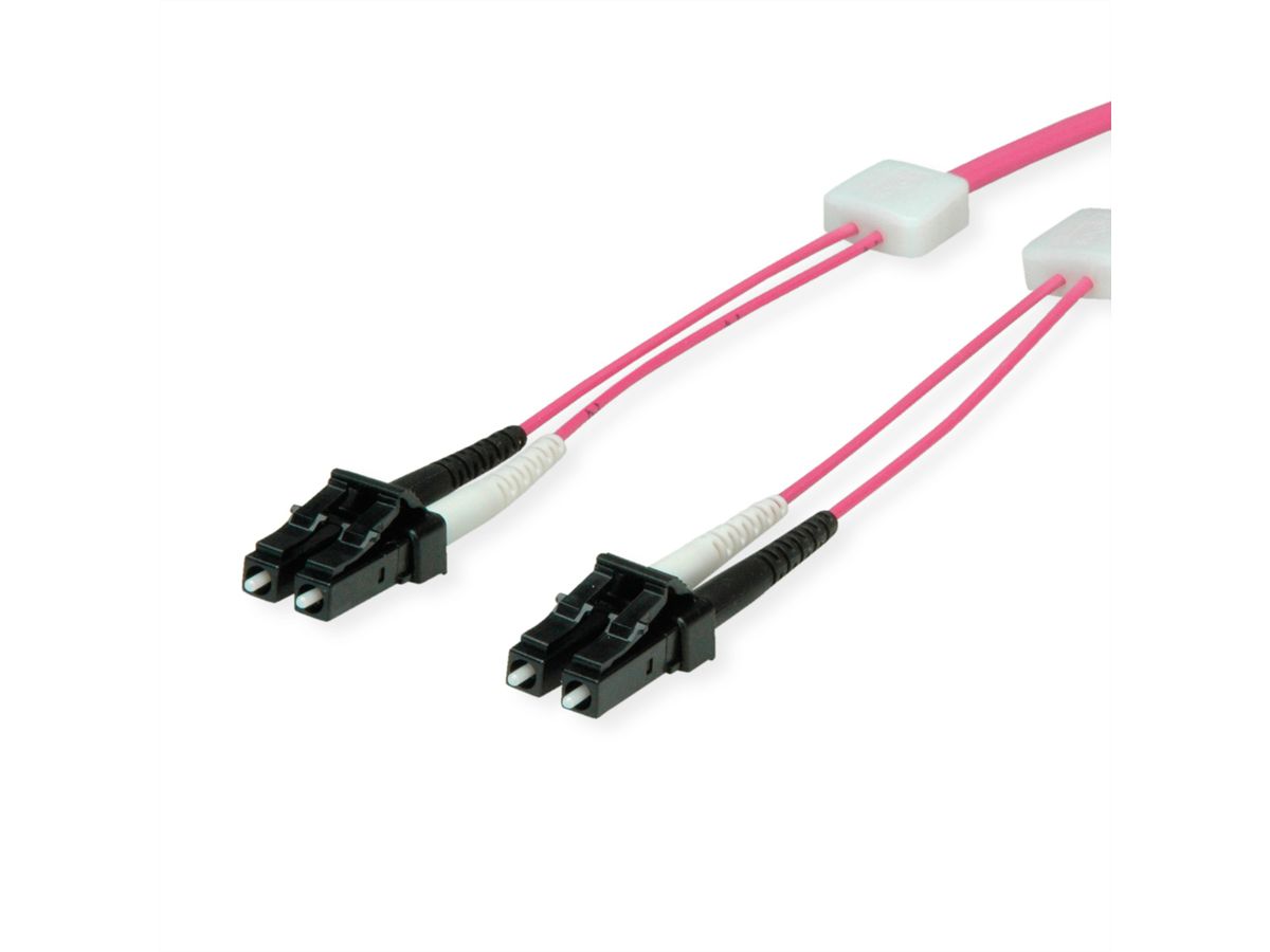 EasyLan LWL-LED-Patchkabel duplex 50/125µm OM4, LC/LC, violett, 1 m
