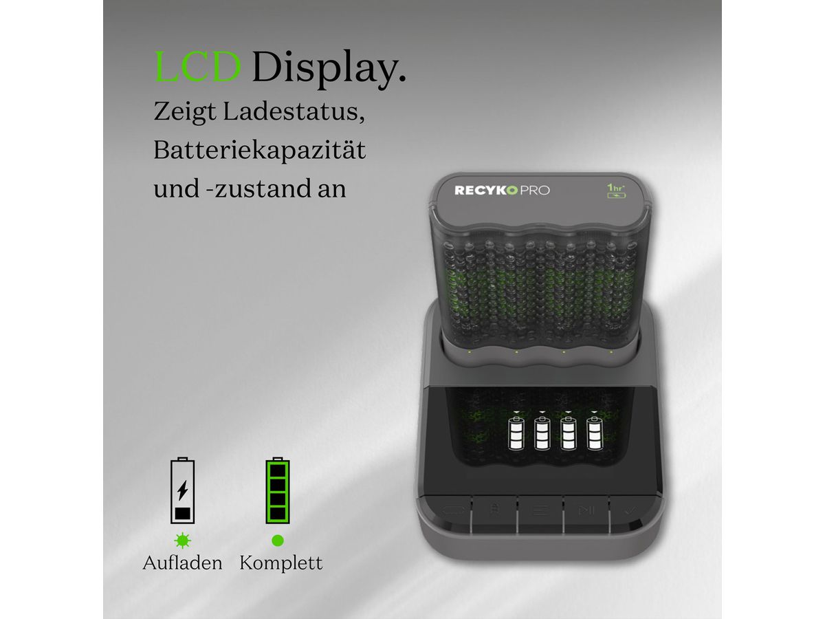 GP Batteries USB-Ladegerät GP P461, inkl. 4x ReCyko Pro AA 2000mAh &USB Dock