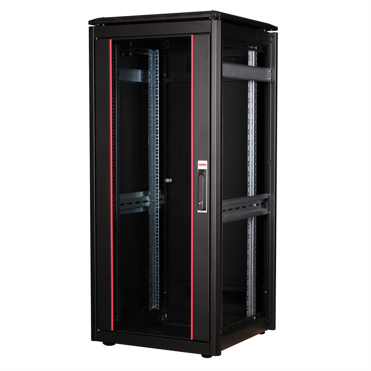 ROLINE 19-Zoll Netzwerkschrank Pro 26 HE, 600x600 BxT Glastür schwarz