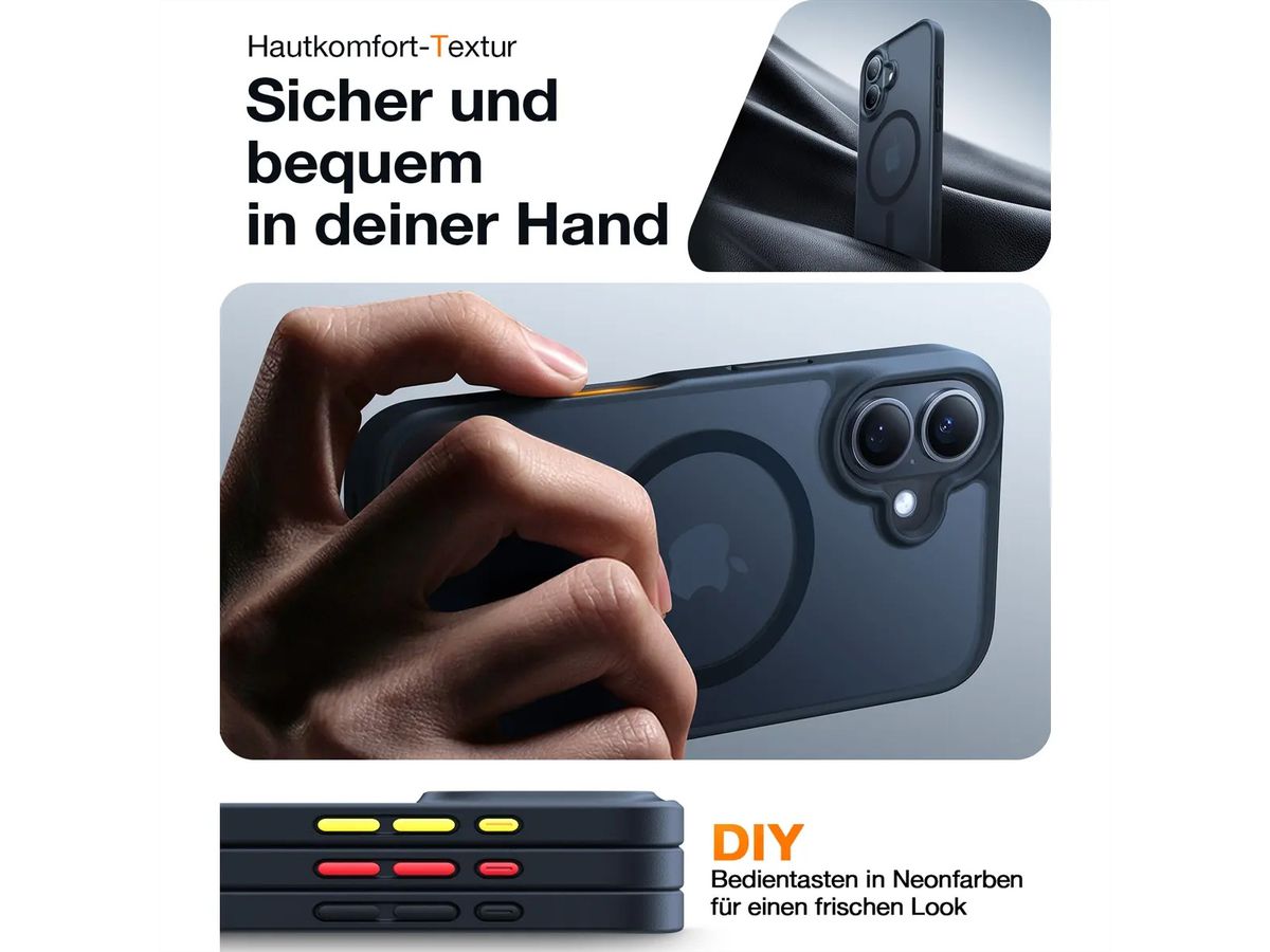 Torras Guardian Schutzhülle, iPhone 16, MagSafe, schwarz