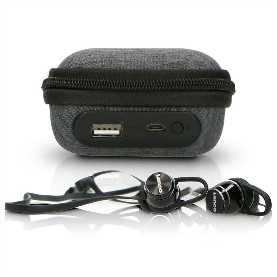 Lenco Casque Bluetooth EPB-160BK, noir,IPX4, avec étui de chargement