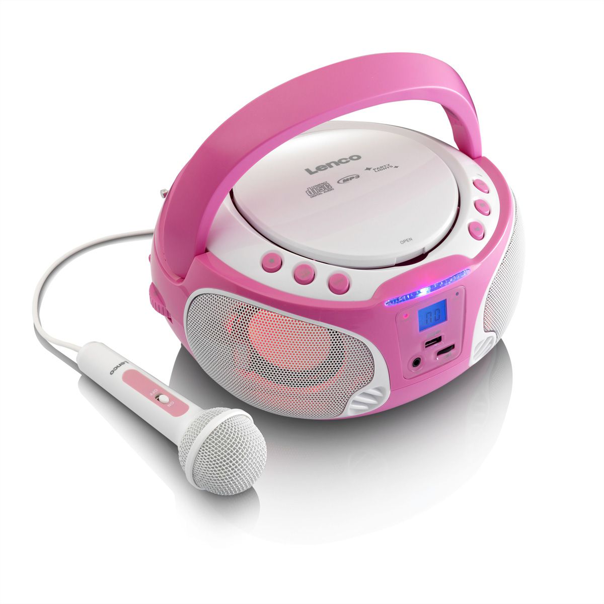 Lenco CD-Player SCD-650, Pink, Lichteffekt