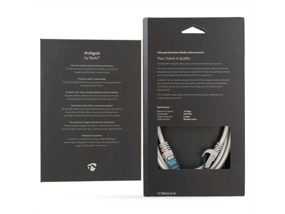 Nedis Patchkabel Cat.6A S/FTP, weiss, 2.0m