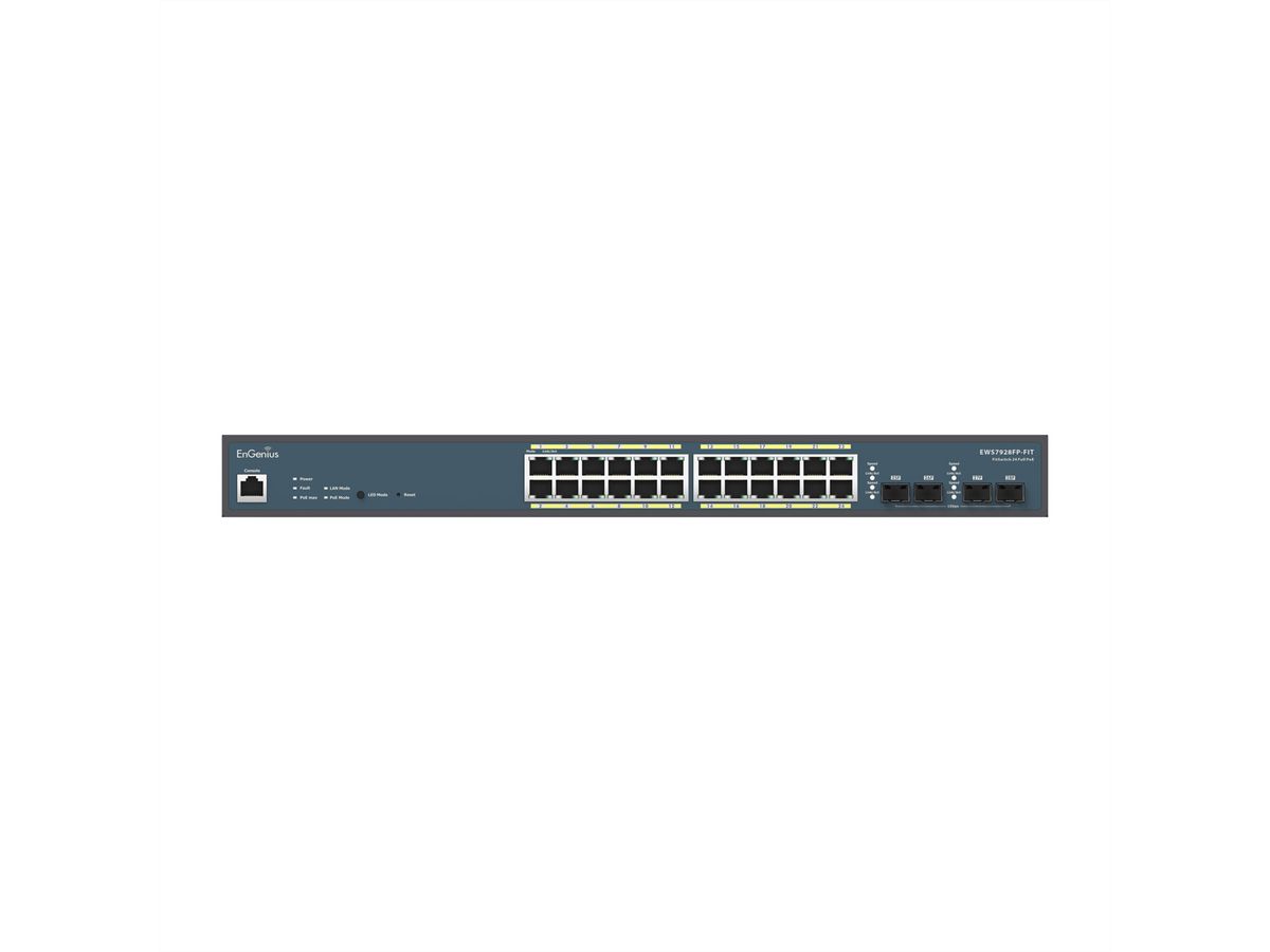 EnGenius EWS7928P-FIT 24-Port Gigabit PoE+ Switch, Administré, 240W avec 4 ports SFP