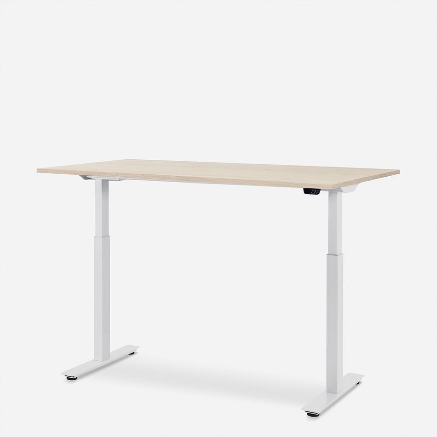 WRK21 Schreibtisch Smart 180 x 80 cm, Höhenverstellbar, Mandal Ahorn / Weiss